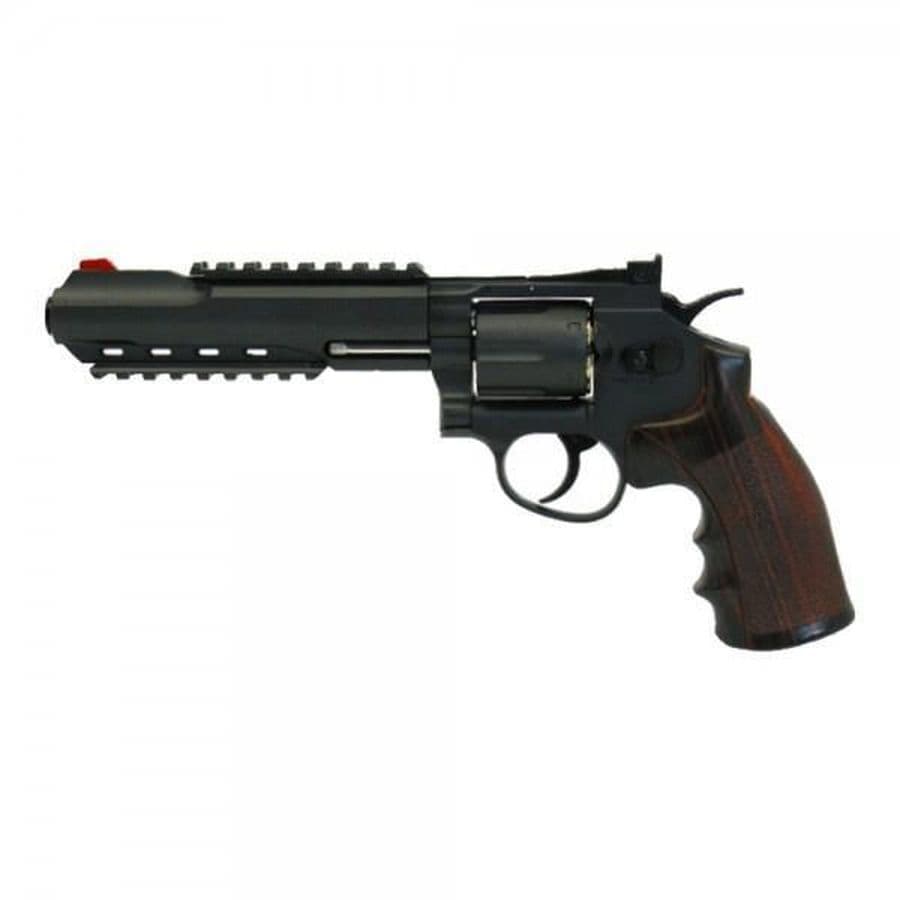 Win Gun 6" Co2 Revolver Double Rail - Black