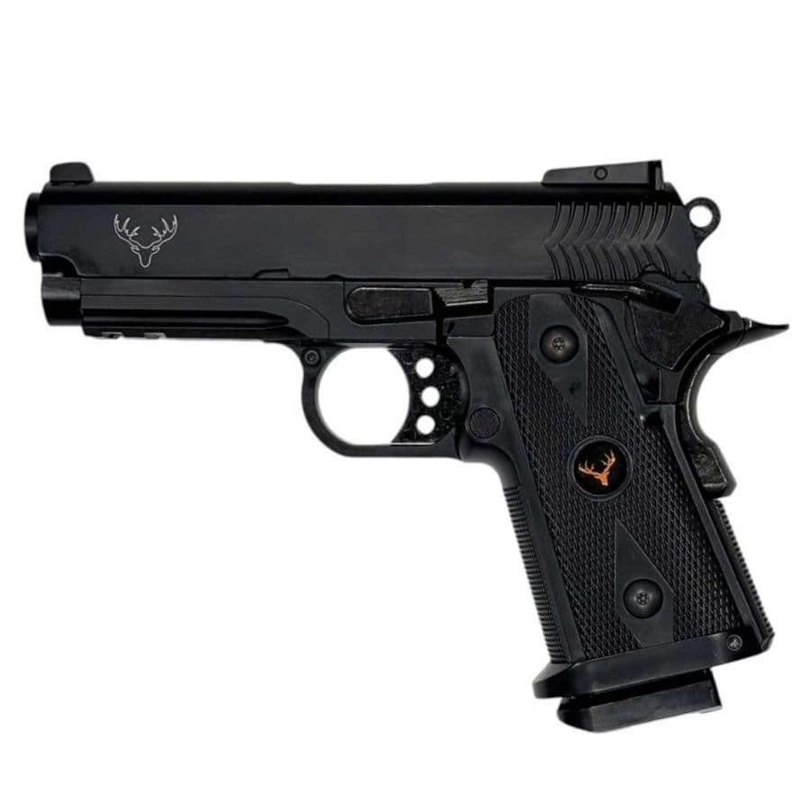 Huntsman 3.8 Hi-Capa GBB Pistol With Hard Case (Metal Slide - ABS Body - Black)