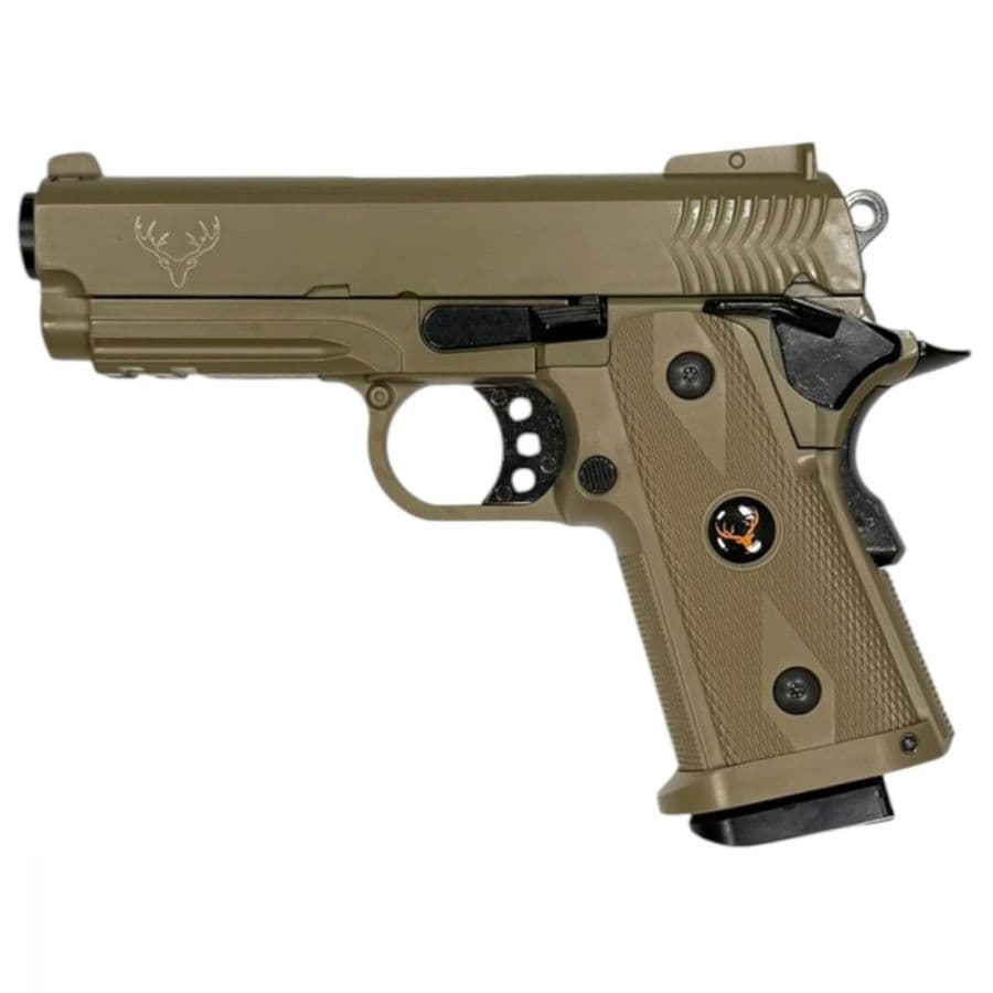 Huntsman 3.8 Hi-Capa GBB Pistol With Hard Case (Metal Slide - ABS Body - Tan)